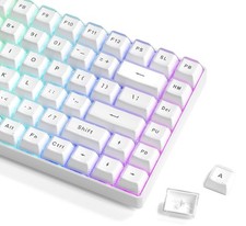 113Key White Jelly Shine Through Custom OEM Profile Keycaps Cherry Gateron picture