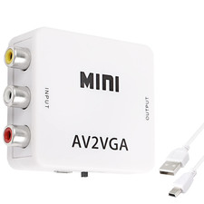 AV RCA to VGA Adapter Audio Video Converter | Composite AV to VGA +3.5Mm TV Vide picture