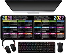 2026-2027 Calendar Mouse Pad with Holiday,Large Gaming Mousepad for Computer ... picture