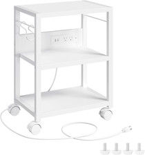 Industrial Printer Cart, 3-Tier Mobile Printer Stand, Rolling Cart with 2 AC picture