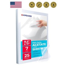 8.5 x 11 Acetate Paper - 7 Mil Clear Acetate Sheets - 25 Pack picture