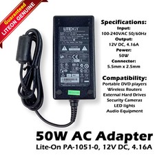 Universal Liteon PA-1051-0 AC Power Adapter 100-240V 1.5A 12V 50W 5KTNX 770375-1 picture