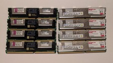 DDR2 DIMM RAM Lot of 4 Samsung 4GB PC2-5300F 2Rx4 & 4 Kingston PC2-5300F 2Rx8 picture