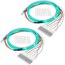2 PCS LC/OM3 Fiber Optic Pigtail 1.2m 12 Strand Multimode 50/125 Patch Cord picture