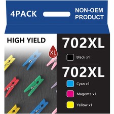 4P 702XL T702XL Ink Cartridges for Epson WorkForce Pro WF-3720 WF-3730 WF-3733 picture