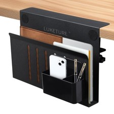 Desk Side Storage, No Drill Laptop Mount with Pen Holder, Clamp-On picture