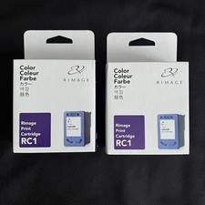 2 Genuine Rimage Q2380A RC1 CMY Color Ink Cartridge OVP 2000i EXP 22 NEW SEALED picture
