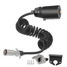 CT015 Trailer Adapter, 7 Pin to 6 Pin Trailer Light Adapter Long Black1 picture