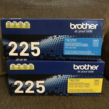 Genuine Brother TN225C Cyan / TN225Y Yellow High Yield Toner SEALED BOXES picture