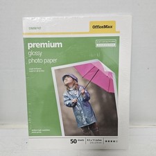 OfficeMax Premium Glossy Photo Paper 8.5x11 50 Sheets Inkjet OM96747 New Sealed picture