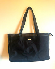 SOLO Black Faux Leather Zip-Top Tote Laptop Bag Solid B701-4 NWOT picture