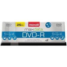 Maxell 638010 DVD-R 16x 4.7-GB/120-Minute Single-Sided Discs (25 Pack) picture