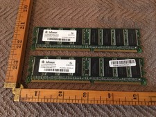 TWO INFINEON 512MB DDR 400 CL3 Pc3200U 30330-A0 HS64DR64300HU-5B picture