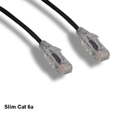 Kentek Black 25ft Ultra Slim Cat6A Patch Cable 28AWG UTP Snagless Ethernet RJ45 picture