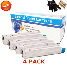 4 PK Black Cyan Magenta Yellow Toner Cartridge For Okidata Oki C8800 Series picture