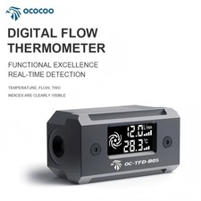 OCOCOO Digital Water Flow Meter Temperature Sensor G1/4 PC Cooling OLED picture