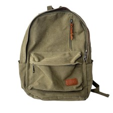 UNIWALK Canvas Laptop Backpack, Waterproof School Backpack w/ USB Olive Green picture