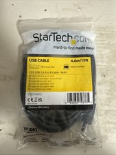 StarTech USB2HAB15 15 ft USB 2.0 A to B High Speed Certified Cable Male Male picture