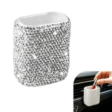 Bling Car Chapstick Holder Rhinestone Lip Balm Organizer Dash Universal White picture