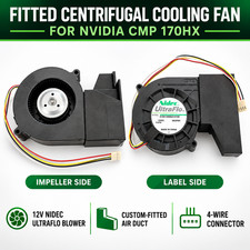 Fitted Cooling Fan + Shroud for NVIDIA CMP 170HX GPU AI Workstation – 1PC / 2PCS picture