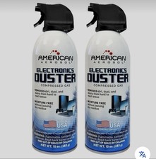 American Aerosol Compressed Gas Electronics Duster, 10 oz Cans, 2-Pack. picture