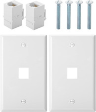 Bates- 1 Port Ethernet Wall Plate, 2 Pack with 2 Pcs of Cat6 Keystone Jack, Ethe picture