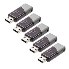 PNY 128GB Turbo Attaché 3 USB 3.0 Flash Drive 5-Pack – Grey, P-FD128X picture