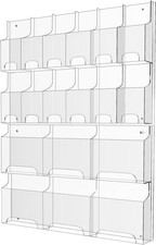 Acrylic Brochure Holder 6 Magazine 12 Pamphlet Clear Wall Mount ALR612 Holders picture