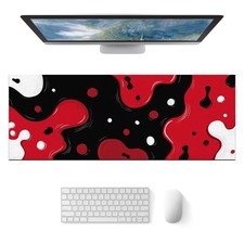 31.5x11.8 Inch XL Gaming Mouse Pad Abstract Red Black White NonSlip Mat picture