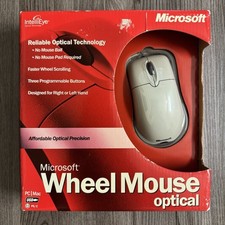 Microsoft Wheel Mouse Optical D66-00021 PS/2 USB Factory Sealed picture