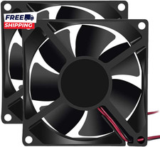 2Pcs 12V 3.14In 0.98In 80Mm X 80Mm X 25Mm DC Fan 8025 Brushless Cooling for PC C picture