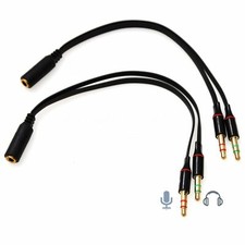 2x AUX Mic+Headphone 3.5 mm Plug 2To1 Jack Joiner Combiner For Laptop Desktop picture