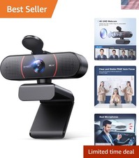 Ultra-Clear 4K Webcam with Dual Omnidirectional Mics & Auto Light Correction picture
