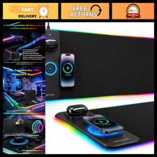 XXL RGB Gaming Mouse Pad with Wireless Charging & 15W Fast Charger - Non-Slip De picture