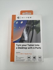New In Box Hyper HyperDrive 6 In 1 USB C Media Hub W/6 Ports 60 Watts HD449WM picture