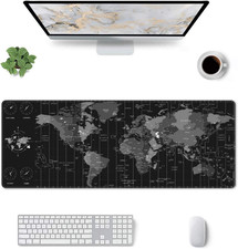 Large World Map Mouse Pad for Gaming and Office, Non-Slip Rubber Base, 31.5 x picture