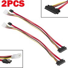 SATA Combo Cable Internal Desktop PC HDD DVD Drive 22pin Data 4pin Power Wire 2X picture