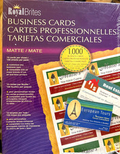 New Royal Brites Matte Business Cards White 2” x 3.5” 28992 Pack of 1000 Sealed picture