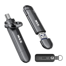 SSK USB Flash Drive 512GB SSD External, TLC NAND Solid State Drive Dual USBC ... picture