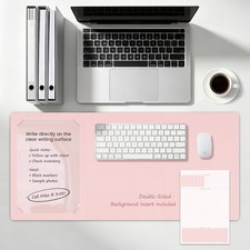 Large Pink Dry Erase Desk Mat with Clear Writing Board,Writable Desk Mat picture