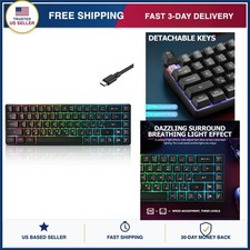 Guiheng 60% Wired Gaming Keyboard RGB Backlit 68 Keys Mini Mechanical Feel picture