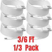 1/3Pcs USB Fast Charger Cable For iPhone 13 12 11 8 7 6 iPad Charging Cord 3/6FT picture