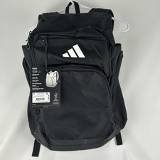 adidas Black 5-Star Team 2 Backpack Dual Water Bottle Pockets Padded Back Panel picture