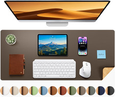Aothia Dual-Sided Desk Pad - Leather Desk Mat, Natural Cork Desk Pad Protector, picture