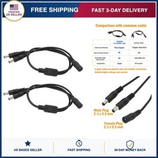 DC Power Splitter Cable 1 Female to 2 Male 5.5mm x 2.1mm, 2 Pack for LED CCTV picture