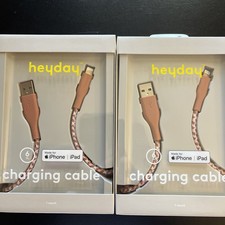heyday 6 Ft Lightning to USB-A Braided Cable High Speed Charger (Lot Of 2) picture