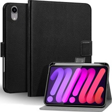 Black Genuine Leather Case for iPad mini 6th/7th Gen 8.3