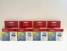 4 Packs Genuine Canon BCI-24 Ink Cartridge New NIB (3) Black (1) Color NEW picture