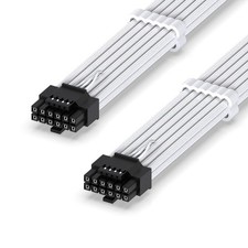 EZDIY-FAB 12VHPWR PSU Sleeved Cable, 12V-2x6, 600W Support, 60cm, White picture