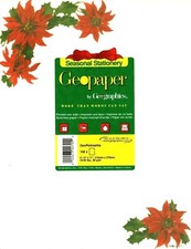 Christmas Red Poinsettia Theme Designer Computer Paper - 100 Sheets New & Sealed picture
